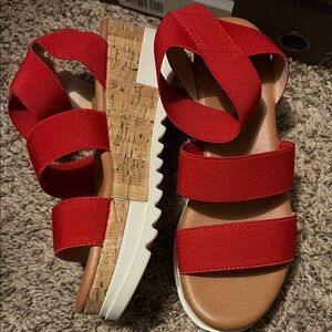 Dream Pairs Red Platform Sandals